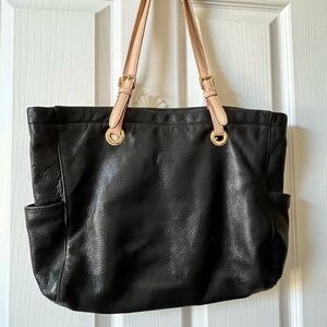 Michael Kors Black Leather Tote Bag